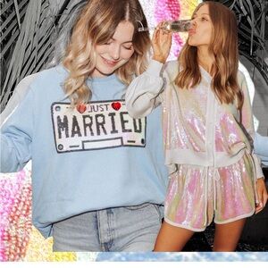 Queen of Sparkles “Just Married” Sweatshirt